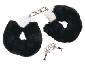 Bad Kitty Black Plush Handcuffs