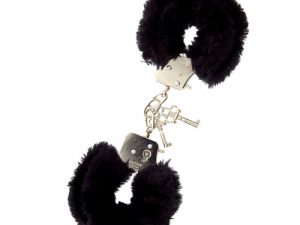 Furry Metal Handcuffs Black