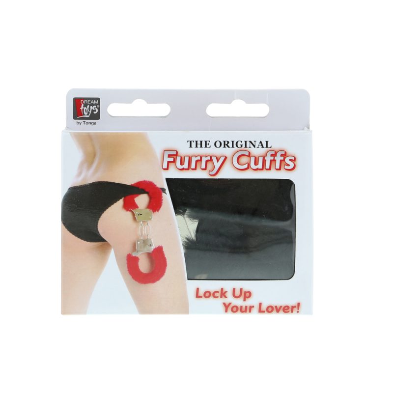 Furry Metal Handcuffs Black - Image 3