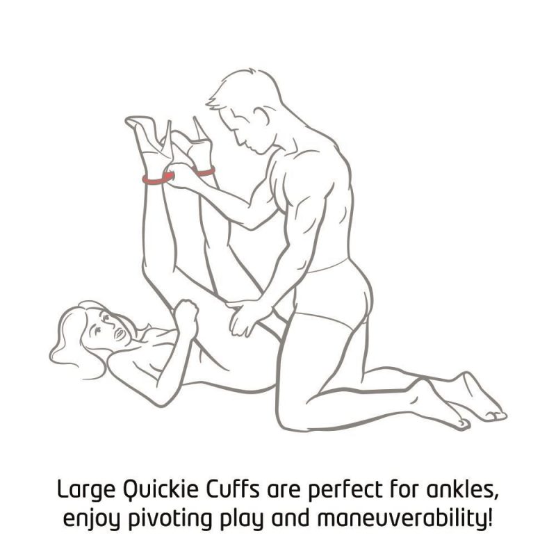 Quickie Cuffs Large Red Ankle Or Wrist Cuffs - Image 4