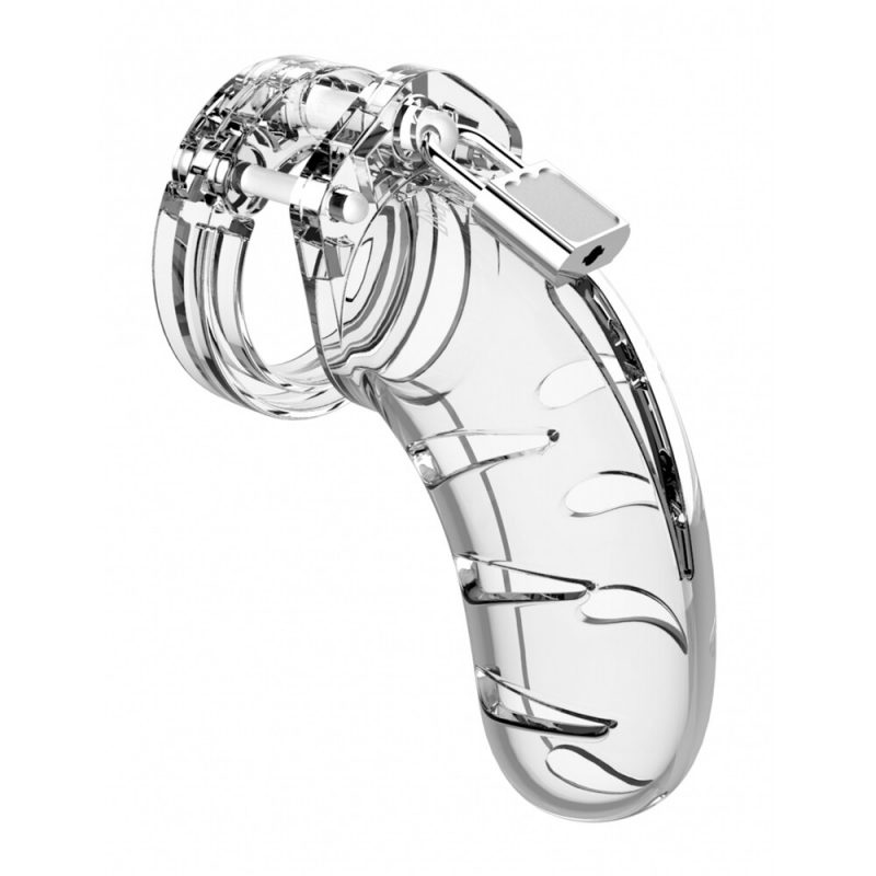 Man Cage 03 Male 4.5 Inch Clear Chastity Cage - Image 2