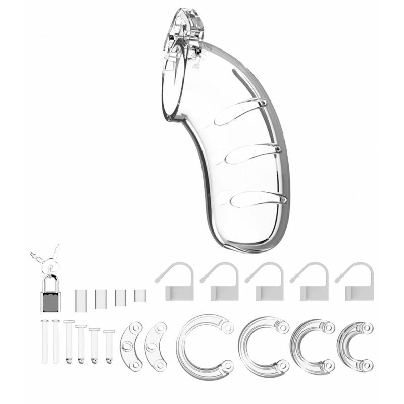 Man Cage 03 Male 4.5 Inch Clear Chastity Cage - Image 3