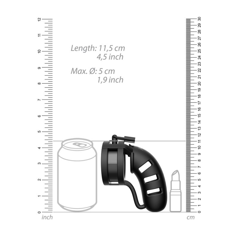 Man Cage 19 Male 4.5 Inch Chastity Cage With Ball Splitter - Image 4