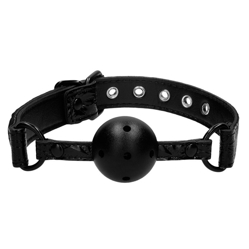 Ouch Breathable Luxury Black Ball Gag - Image 2