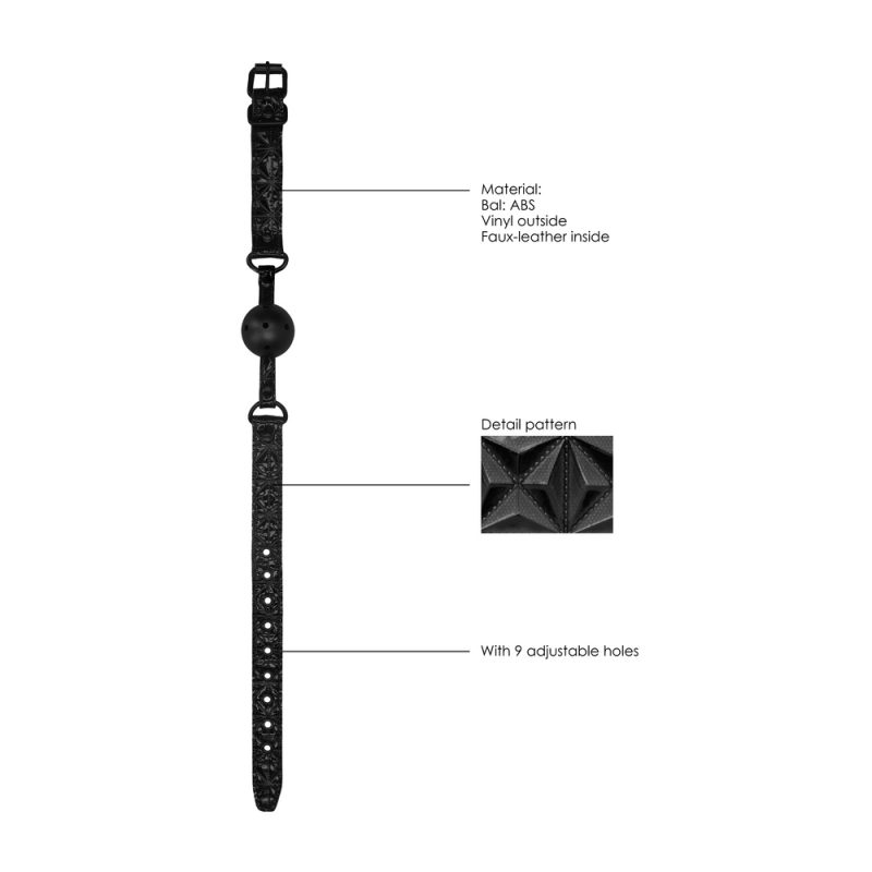 Ouch Breathable Luxury Black Ball Gag - Image 4