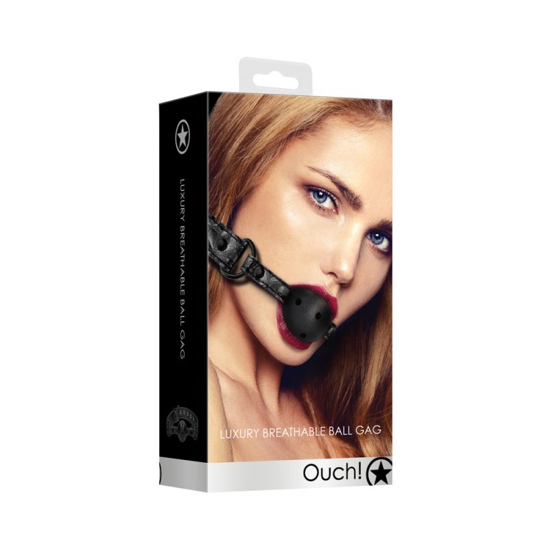 Ouch Breathable Luxury Black Ball Gag - Image 5