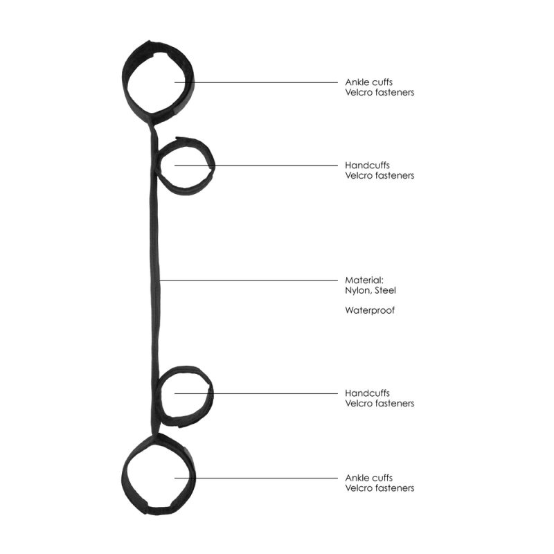 Ouch Spreader Bar With Hand And Ankle Cuffs - Image 3
