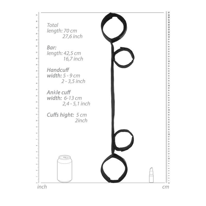 Ouch Spreader Bar With Hand And Ankle Cuffs - Image 4