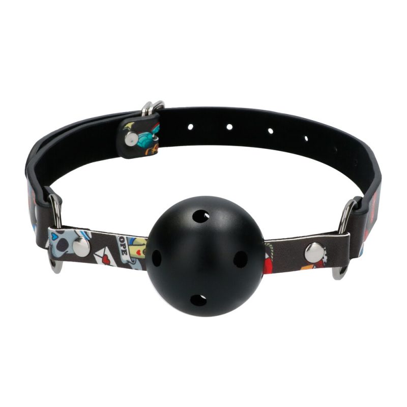 Ouch Breathable Ball Gag With Printed Leather Straps - Image 2