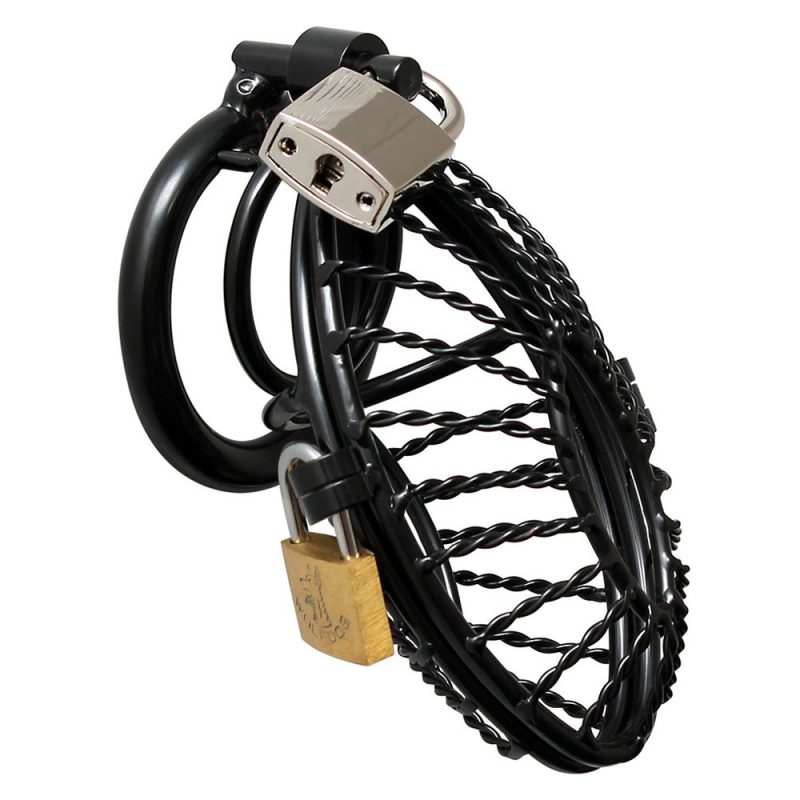 Opening Metal Male Chastity Device With 2 Padlocks - Image 2