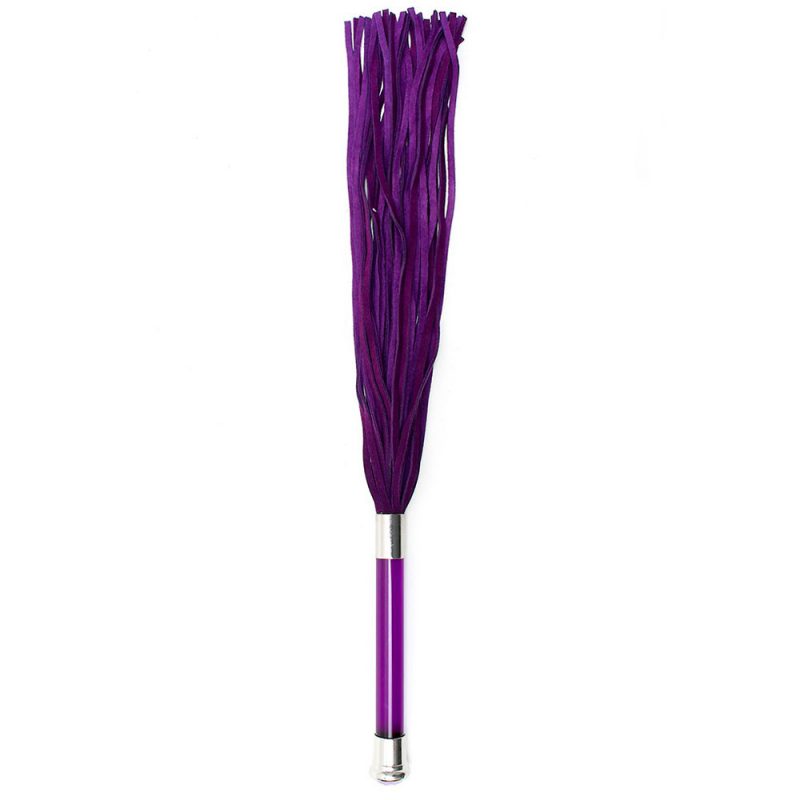 Purple Suede Flogger With Glass Handle And Crystal - Image 2