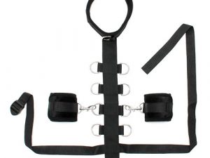 Black Padded Collar With Restraint Line And Cuffs