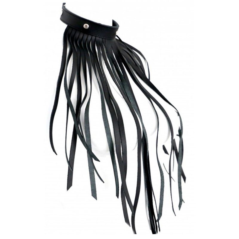 The Red Leather Fringe Necklace Collar - Image 2