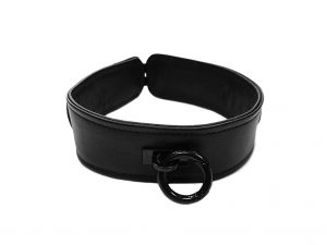 Rouge Garments Plain Black Leather Collar