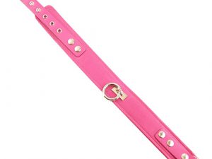 Rouge Garments Plain Pink Leather Collar