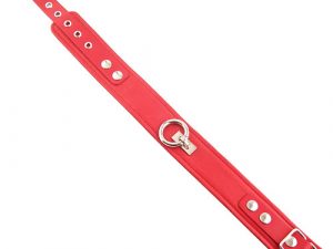 Rouge Garments Plain Red Leather Collar