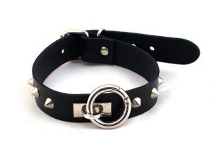 Rouge Garments O-Ring Thin Studded Collar Black