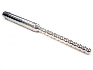 Rouge Stainless Steel Vibrating Ribbed Urethral Probe