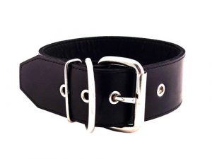 Rouge Garments 50mm Plain Black Leather Collar