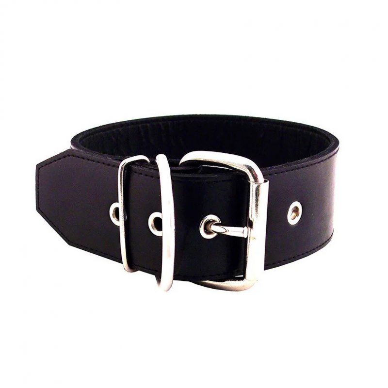 Rouge Garments 50mm Plain Black Leather Collar - Image 2
