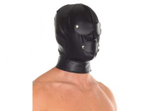 Leather Full Face Mask With Detachable Blinkers