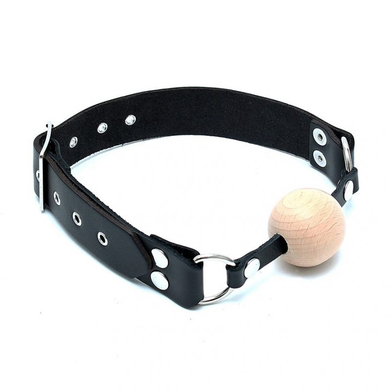 Leather Gag With Wooden Ball - Image 2