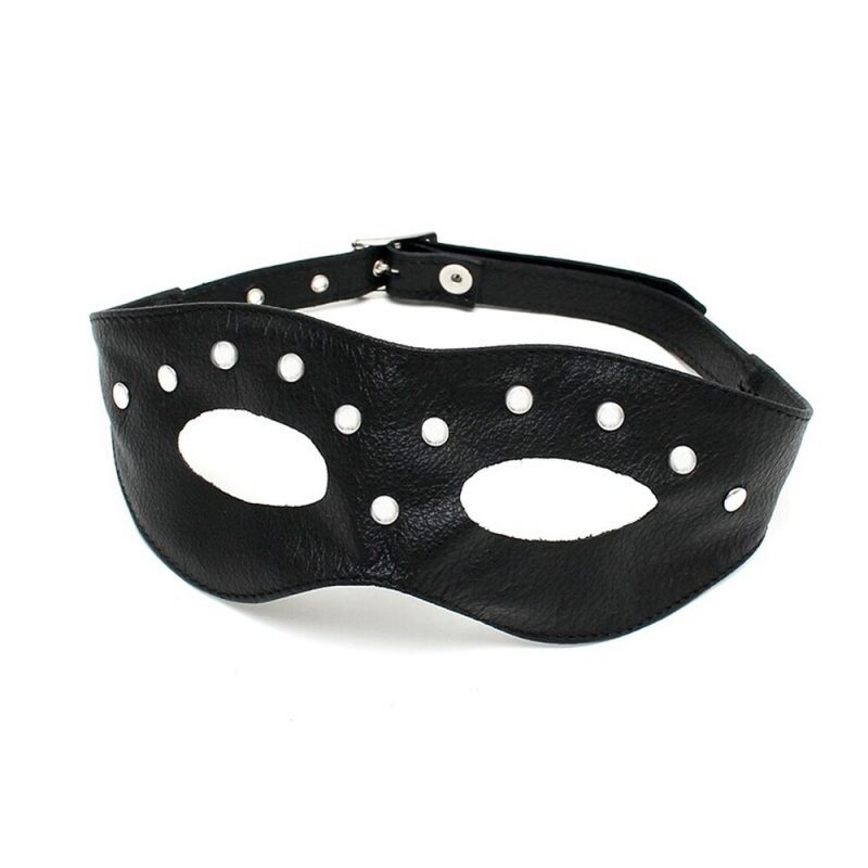Leather Open Eye Mask With Rivets - Image 2