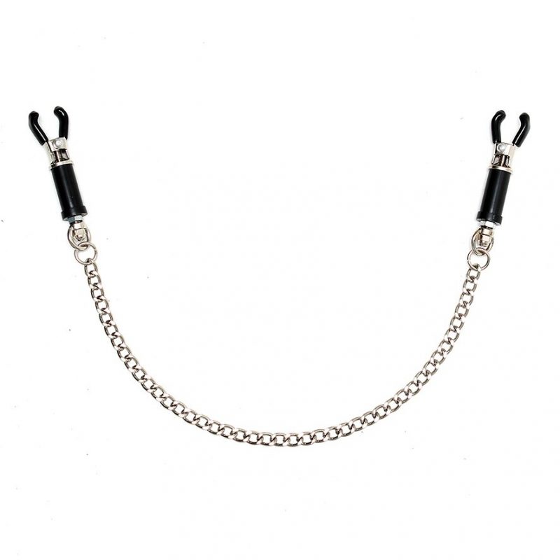 Silver Nipple Clamps With Chain - Image 2