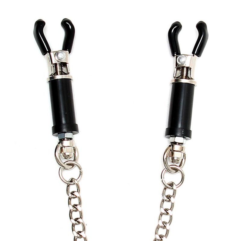 Silver Nipple Clamps With Chain - Image 3