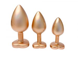 Gleaming Love Pearl Gold Butt Plug Set