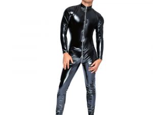 Black Level Vinyl Jumpsuit With Zip Black