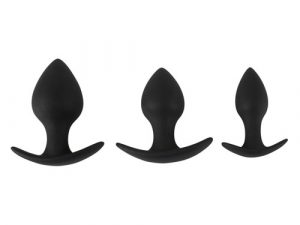 Black Velvet Silicone Three Piece Anal Training Set
