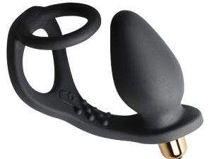 Rocks Off 7 Speed RO-Zen Cock Ring And Anal Plug Black