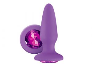 Glams Silicone Rainbow Gem Butt Plug Purple