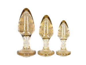 Ouch Golden Glitter Acrylic Butt Plug Set