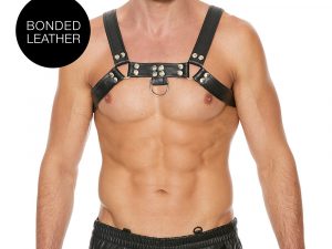 Ouch Chest Bulldog Harness Black Large to Xlarge