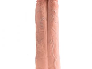 King Cock 11 Inch Flesh Two Cocks One Hole Hollow Strap-On