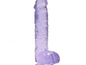 RealRock 6 Inch Purple Realistic Crystal Clear Dildo